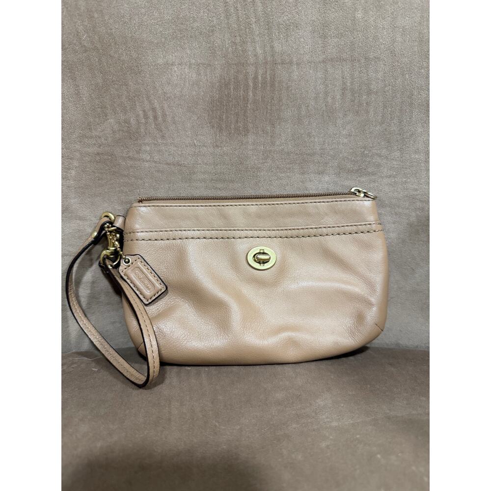 Tan Coach Wristlet